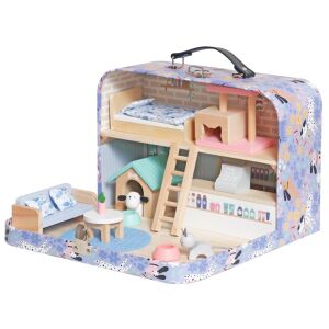 Pepita mini Puppenhaus im Koffer #lila-braun