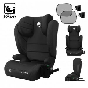 Gyerekülés állítható fejtámla, pohártartó ISOFIX 100-150cm I-size fekete