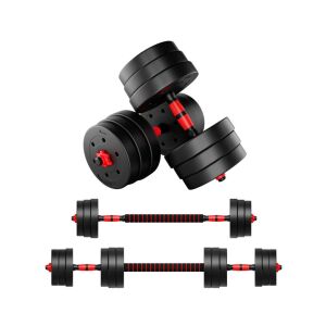 Súlyzókészlet, összsúly 40kg, Két Rúd, Számtalan Kombinációs Lehetőséggel, Fekete/Piros
