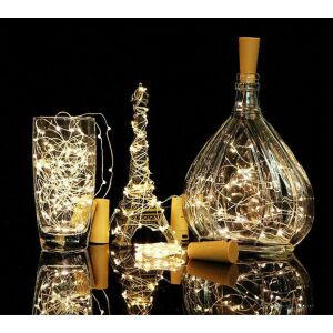 LED borosüveg dugó világítás, meleg fehér, dekoratív világítás üvegpalackban és Eiffel toronyban - Nonbrand Fényfüzér
