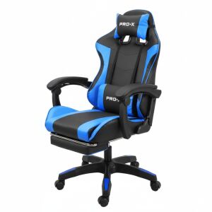 GOBORELAX stolica za igranje s osloncem za noge, funkcijom masaže #plavo-crna 146477335 - Namještaj