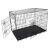 Open Pepita portable dog kennel 76x48x57cm, black metal cage with door open