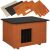 Dechland insulated flat roof dog house L brown assembly parts