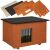 Dechland insulated flat roof dog house L brown assembly parts