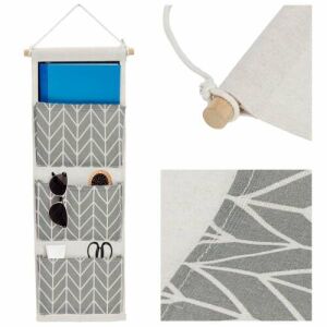 Springos Grauer Wandorganizer mit 3 Taschen zur Aufbewahrung - Springos
