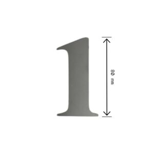 Cięty laserowo Numer domu 1 Jasny chrom 140267467 - Tablica rejestracyjna domu