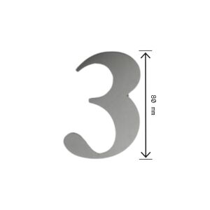 Cięty laserowo Numer domu 3 Jasny chrom 140267501 - Tablica rejestracyjna domu