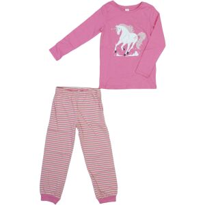 Dopodopo lányka rózsaszín unikornis pizsama szett, 116-os méret. Csíkos alsó és hosszú ujjú felső. - Gyerek pizsama, hálóing
