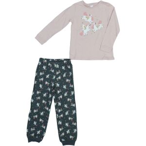 DopoDopo lányka unikornis pizsama szett, 116-os méret, rózsaszín hosszú ujjú felső és unikornis mintás nadrág - Gyerek pizsama, hálóing