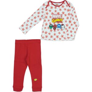 Червен комплект пижами за момчета Marvel Comics със звезден модел, включващ супергерои. - Бебе & Малко дете