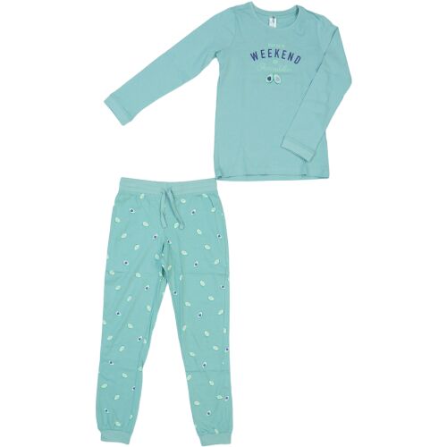 Set pijama pentru fete PageOne Young cu imprimeu avocado, marimea 140. Pijama confortabilă cu mânecă lungă pentru fete.