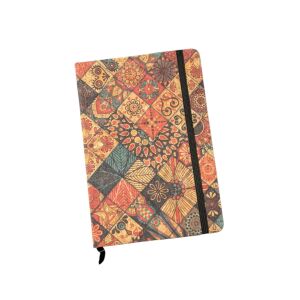 Parafa borítós jegyzetfüzet, mintás parafa notesz gumiszalaggal - Irodai papíráru