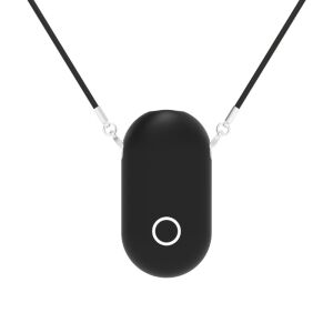 Colier Purificator Aer, negru, Design compact si usor, elibereaza ioni negativi pentru a elimina eficient poluantii din aer, inclusiv praf, polen si fum de tigara, colierul iti asigura un aer mai curat si mai sanatos