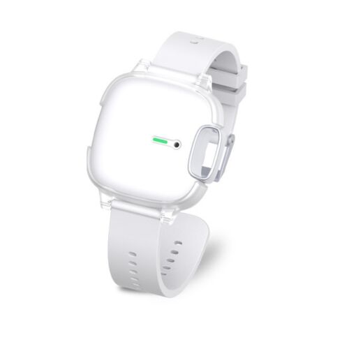 Bratara Purificator aer, Clear Air, alb, 4.65 cm latime si 25.6 cm lungime, purtat ca bratara sau pandantiv, Design ergonomic, cu tehnologie de eliberare a ionilor negativi de inalta densitate