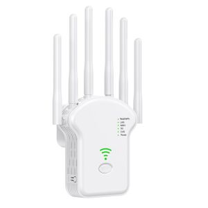 Urlant Wi-Fi WLAN Jelerősítő Repeater, 6 antenna, 2.4GHz/5GHz, AC 1200Mbps, max. 100M hatótávolság, fehér 140332933 - Jelerősítő