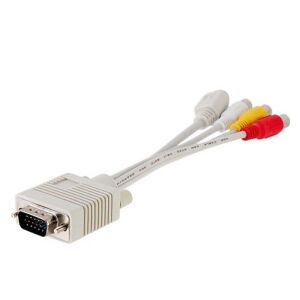 VGA (apa) -&gt; 3RCA/S-Video (anya) csatlakozó átalakító, VGA-ról 3RCA-ra és Video AV-re és S-Video-ra, 20cm, fehér 140332959 - VGA átalakító