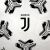 Nagyított kép a Juventus gumilabdáról logóval