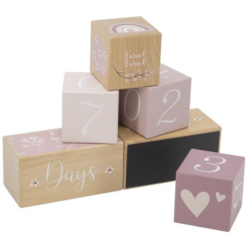 Label Label Fa mérföldkőkockák - Pink 140344993