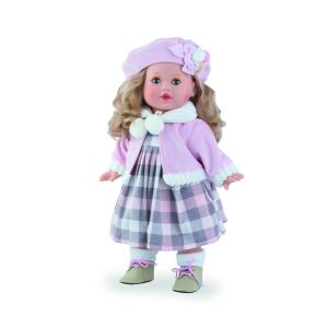 Marina&Pau baba - Tina rózsaszín kabátkával és sapkával - díszdobozban