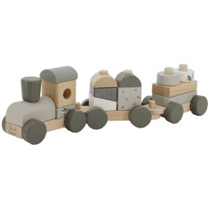 Label -Label Fa játékvonat építőelemekkel - Oliva színben