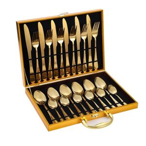 24 darabos, arany színű evőeszközkészlet PRG-102 140348714 - Evőeszköz készlet