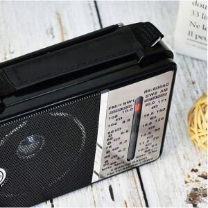 Prim-plan cu un radio portabil FM/AM negru Soewel RX-606AC - Radiouri