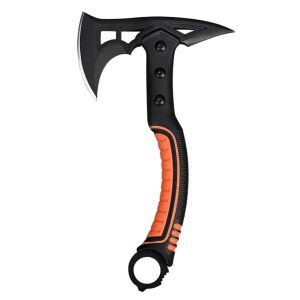 Multifunkčná kempingová sekera s kladivom a vrhacím nožom, nehrdzavejúca oceľ, pogumovaná rukoväť, 33,5 cm 140354187 - Sekery