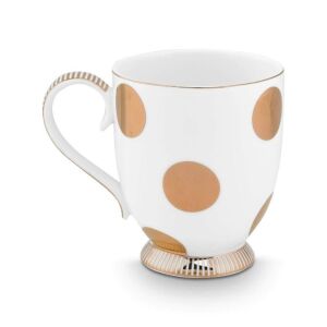 Комплект от 2 порцеланови чаши, Pip Studio, Dot Delight бяло-златно, 350 мл, колекция Dot Delight 140354548 - Pip Studio