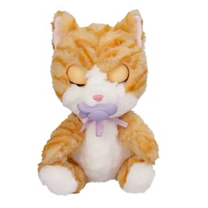 Pisică de pluș interactivă Baby Paws Cirmos Cica dormind cu suzetă - IMC Toys