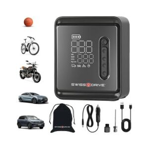 Compresor portabil Swiss Drive cu accesorii și exemple de utilizare. - Compresoare