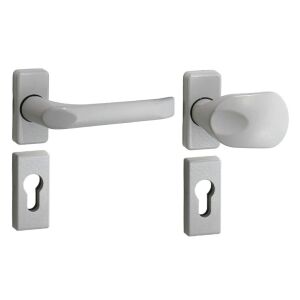 Felix Biztonsági Bejárati Gomb/ajtóilincs 9006 Fehér alumínium PZ 140355819 - Ajtógomb & Kilincs