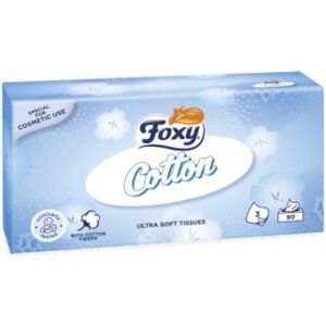 Chusteczki Papierowe Facial Cotton Foxy (90 Sztuk) 140355965 - Papierowa chusteczka do nosa