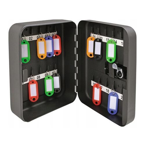 Tracer kulcsszekrény kombinációs zárral és 20 kulcstartó akasztóval, színes címkékkel