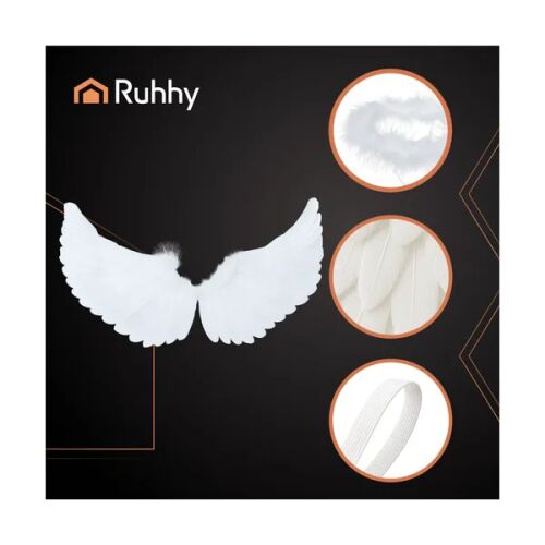 Ruhhy Angyalszárny jelmez szett glóriával és pálcával