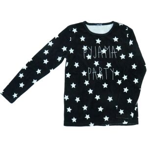 Kiabi lány fekete pizsama felső fehér csillagmintával és 'Pyjama Party' felirattal - Gyerek pizsama, hálóing