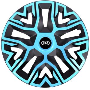 Set 4 Capace Roti 14 inchi (R14), Best Azur-Negru, Compatibile Cu Kia