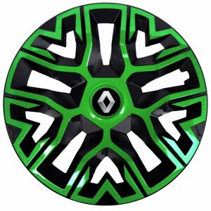 4 db-os 14 colos dísztárcsa készlet, Best Green-Fekete, Renault kompatibilis