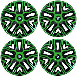 Set 4 Capace Roti 15 inchi (R15), Best Verde-Negru, Compatibile Cu BMW