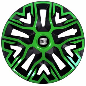 4 db-os 15 colos kerékborító készlet, Best zöld-fekete, kompatibilis az ülésekkel