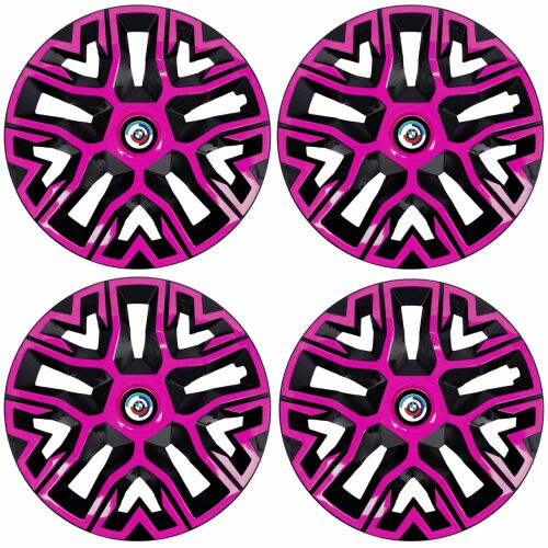 4 db-os 16 colos dísztárcsa készlet, rózsaszín-fekete színben, kompatibilis az új BMW-kkel