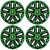 4 db-os 14 colos dísztárcsa készlet, zöld-fekete színben, kompatibilis az új Škoda modellekkel 140364953