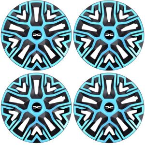 4 db-os 16 colos dísztárcsa készlet, azúrkék-fekete, kompatibilis az új Daciákkal