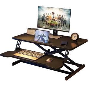 Íróasztal, ergonomikus, állítható, laptophoz, fémből és mdf-ből, billentyűzet tartóval, modern és elegáns designnal