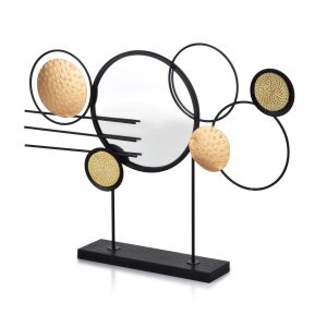 TALA állvány dísz tükörrel, 48x7x37 cm, fekete színű, fém