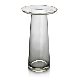 SERENITE Szürke üvegváz 25cm – Modern design díszítőelem