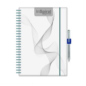 Dayliner agenda InSpiral A5 heti fehér-kék 2026 140374062 - Irodai kiegészítő