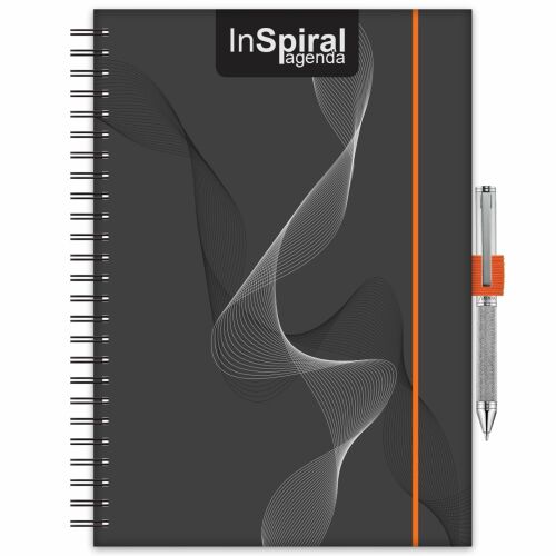 Dayliner agenda InSpiral A5 heti fekete-narancs 2026 140374065