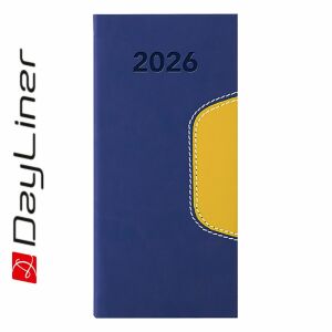 Dayliner agenda Memphis fekvő zsebnaptár kék-sárga 2026 140374131 - Irodai kiegészítő