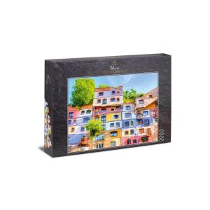 Ulmer 2000 db-os puzzle - Hundertwasserhouse, Wien (1821) 140376426 - Puzzle