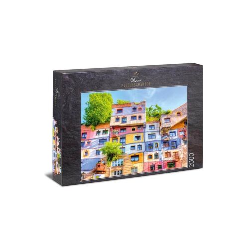Ulmer 2000 darabos puzzle a bécsi Hundertwasser Házat ábrázolja, csomagolva - Puzzle